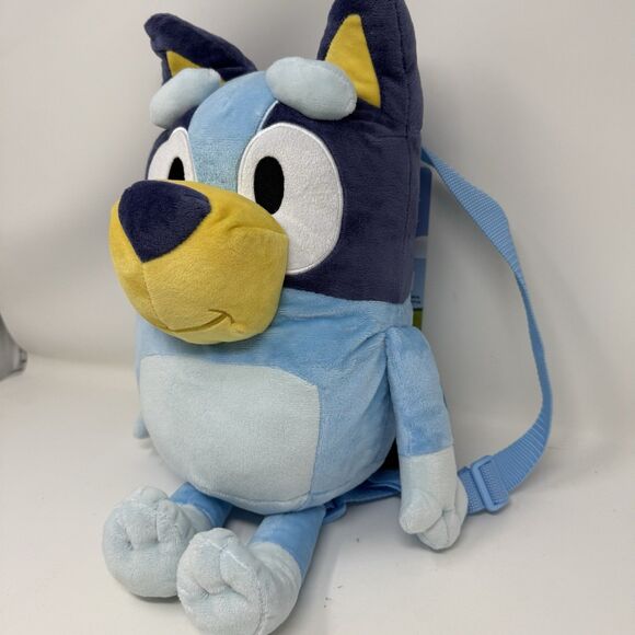 Bluey Plush Stuffed Backpack 16", Blue Soft Zipper Back Adjustable Straps New - Picture 2 of 5